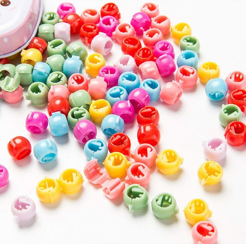 Colorful Plastic Hair Claw Clips for Women & Girls - Mini Hair Beads Clips Hair Accessories Set (60 pcs) - Perfect for School, Parties & Everyday Styling
