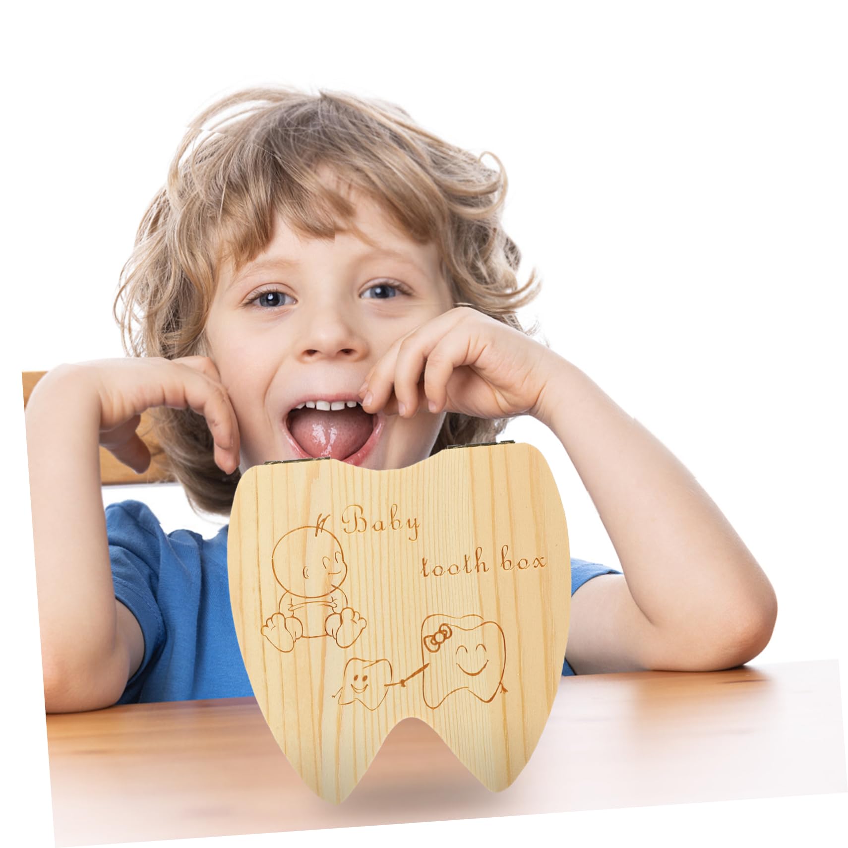 RORPOIR 3-Piece Wooden Baby Tooth Keepsake Box Set - First Tooth Storage Organizer for Kids, Fairy Keepsake Memory Box - Perfect for Baby's First Tooth, Milestone Gifts & Nursery Organization