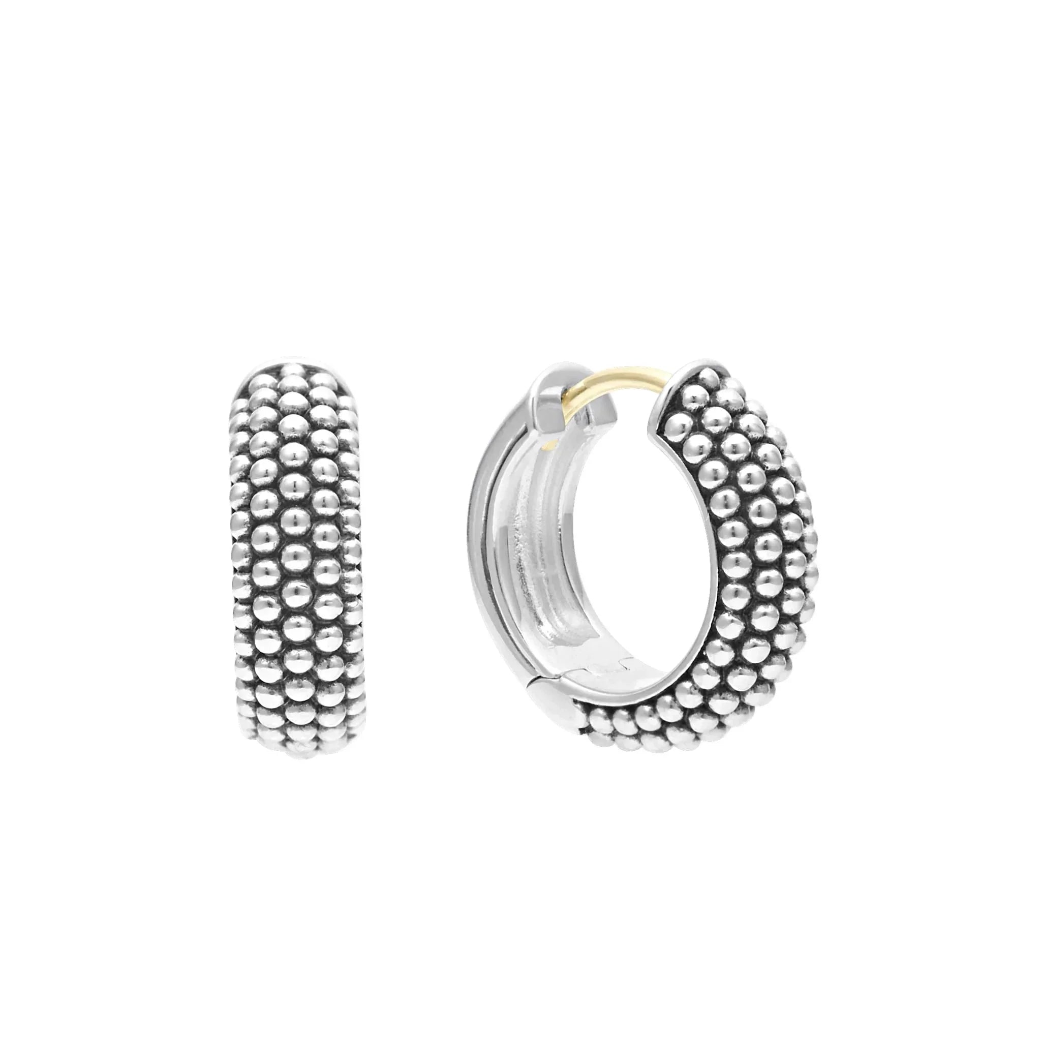 Luxury Caviar Huggie Earrings for Women - 14K Gold Plated Elegant Hoop Earrings for Daily Wear & Special Occasions