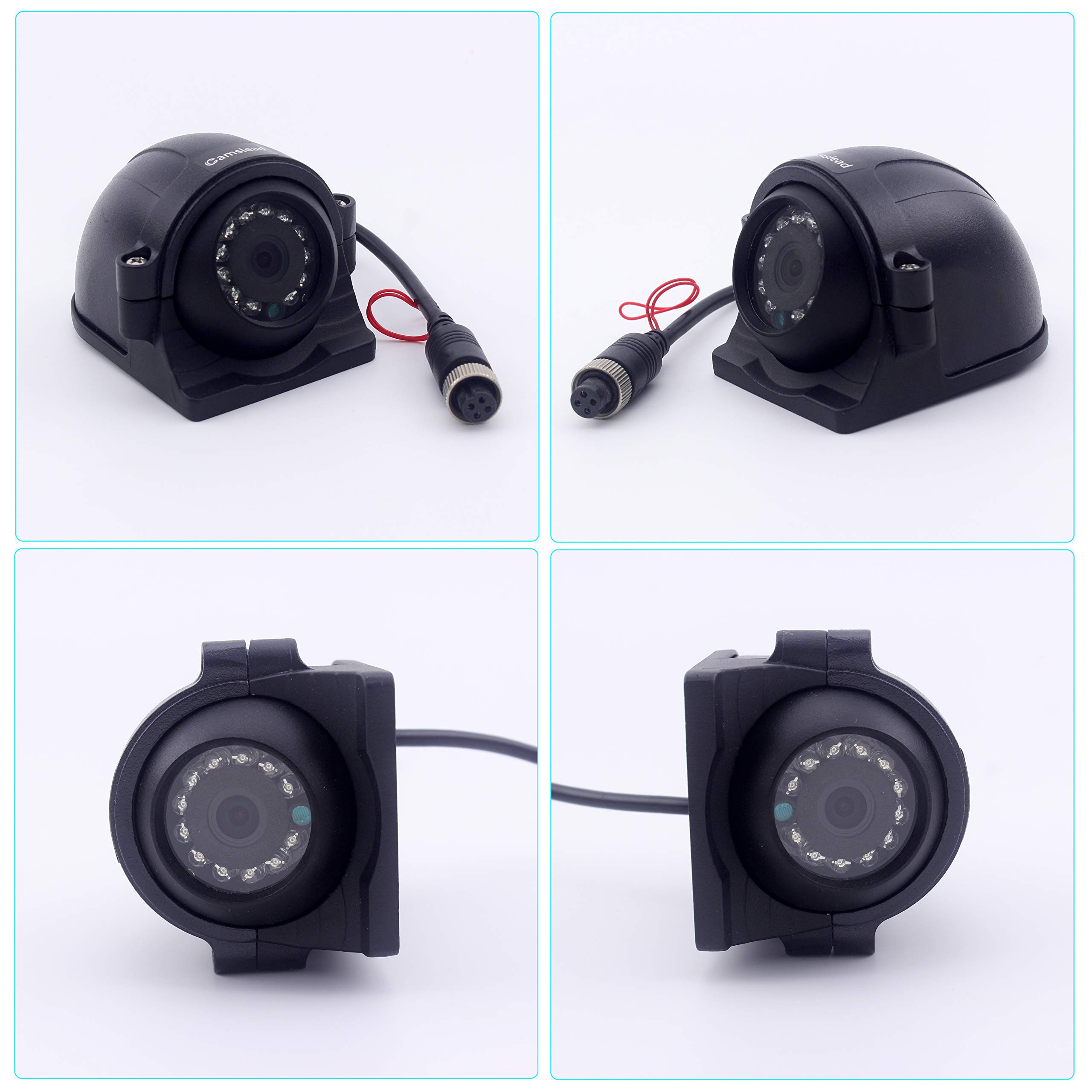 9 Inch Heavy Duty Vehicle Safety Camera System with Quad Split Screen - 2 Side Cameras & 2 HD Backup Cameras, IP69K Waterproof, 10G Vibration Resistant for Trucks, RVs, Trailers - Perfect for Parking, Reversing & Blind Spot Monitoring