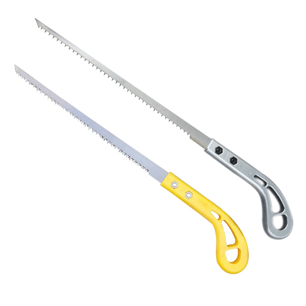 2024 New Outdoor Portable Hand Saw - Mini Wall Panel Rugged Woodworking Small Saw with Bamboo Fine Teeth, Grey-Yellow Handle - Perfect for Camping, Gardening, Pruning & DIY Wood Projects