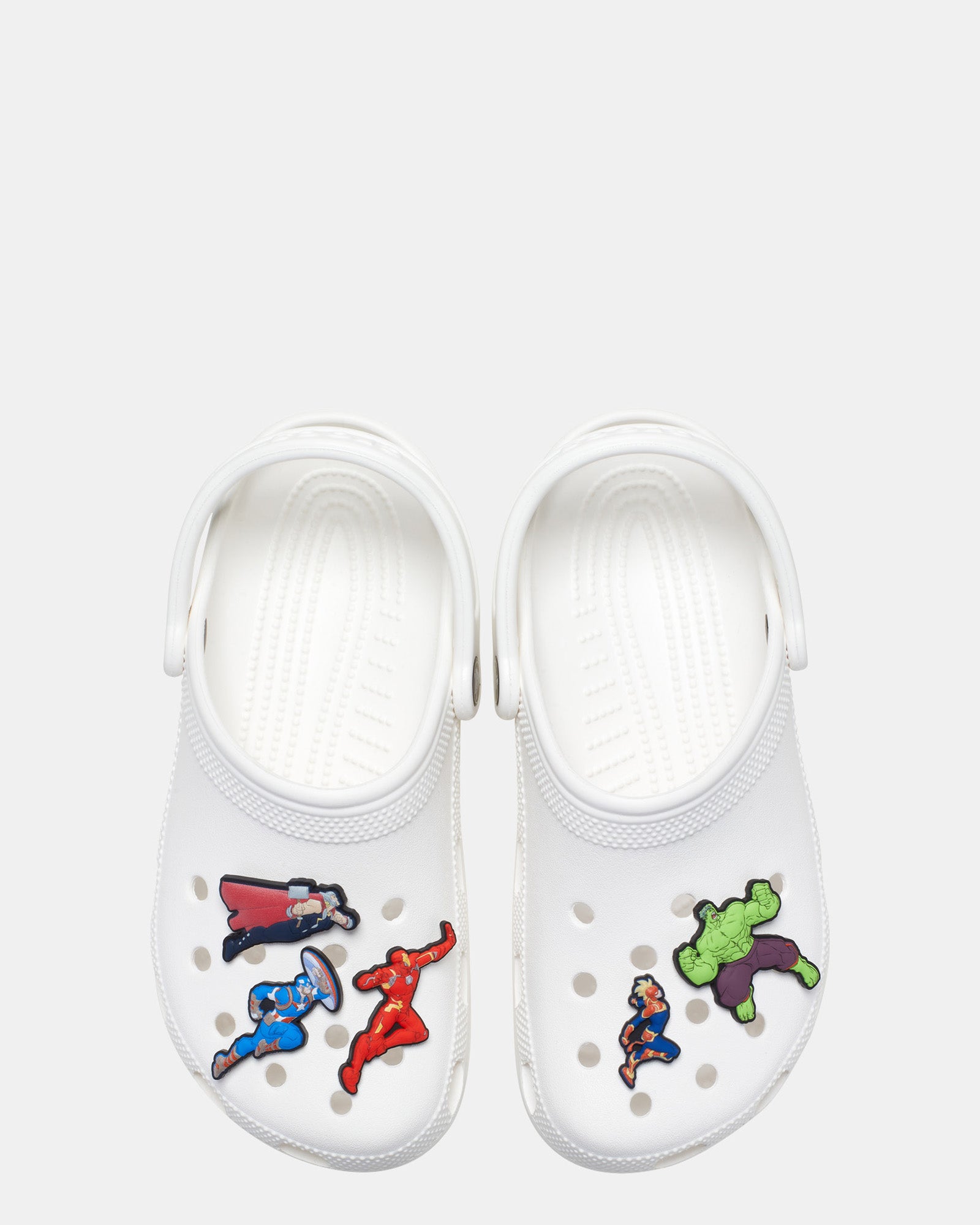 Marvel Avengers Jibbitz Charms 5-Pack for Crocs - Iron Man, Captain America, Hulk, Thor, Black Widow - Fun Shoe Accessories for Kids & Adults - Perfect for School, Parties, and Superhero Fans