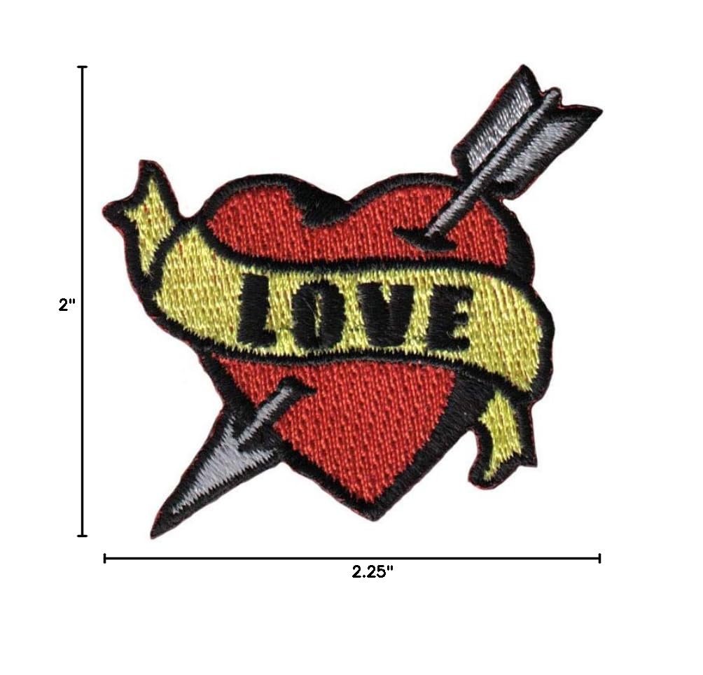 Custom Heart Arrow Name Embroidered Iron On Patch for Jackets, Bags & DIY Crafts - Perfect for Couples Gifts & Tattoo Art Lovers