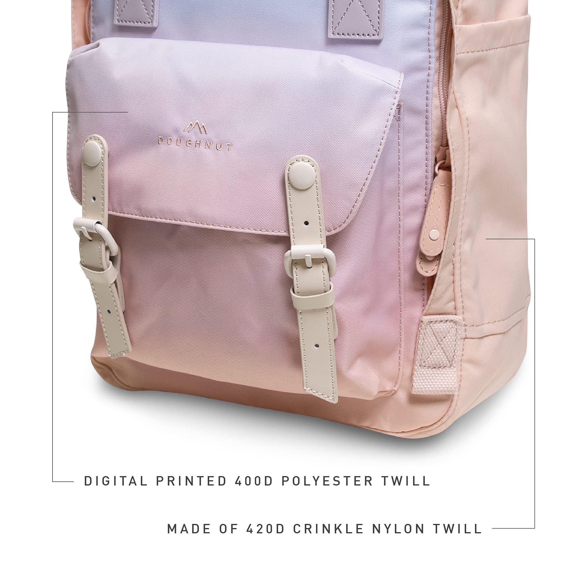 Stylish Doughnut Macaroon Sky Series 16L Lightweight Backpack for Women & Girls - Water-Resistant School Bag with Laptop Compartment (Fits 14-Inch Notebook) - Perfect for College, Travel & Everyday Use
