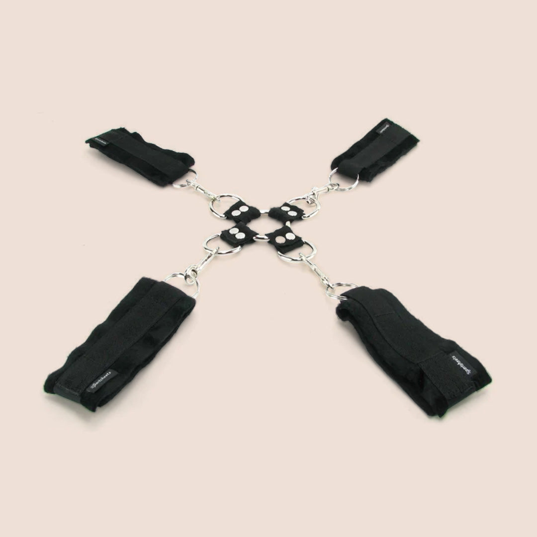 Sportsheets 5-Piece Hog Tie & Cuff Set - Adjustable Bondage Restraints with 4 Detachable Cuffs for BDSM, Couples Play & Spicing Up Your Bedroom