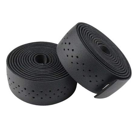 Premium Road Bike Handlebar Tape - Soft Leather PU Grip for MTB, Fixed Gear & Bicycle Cycling - Breathable, Non-Slip Bar Tape (Black) - Perfect for Commuting, Racing & Long-Distance Rides