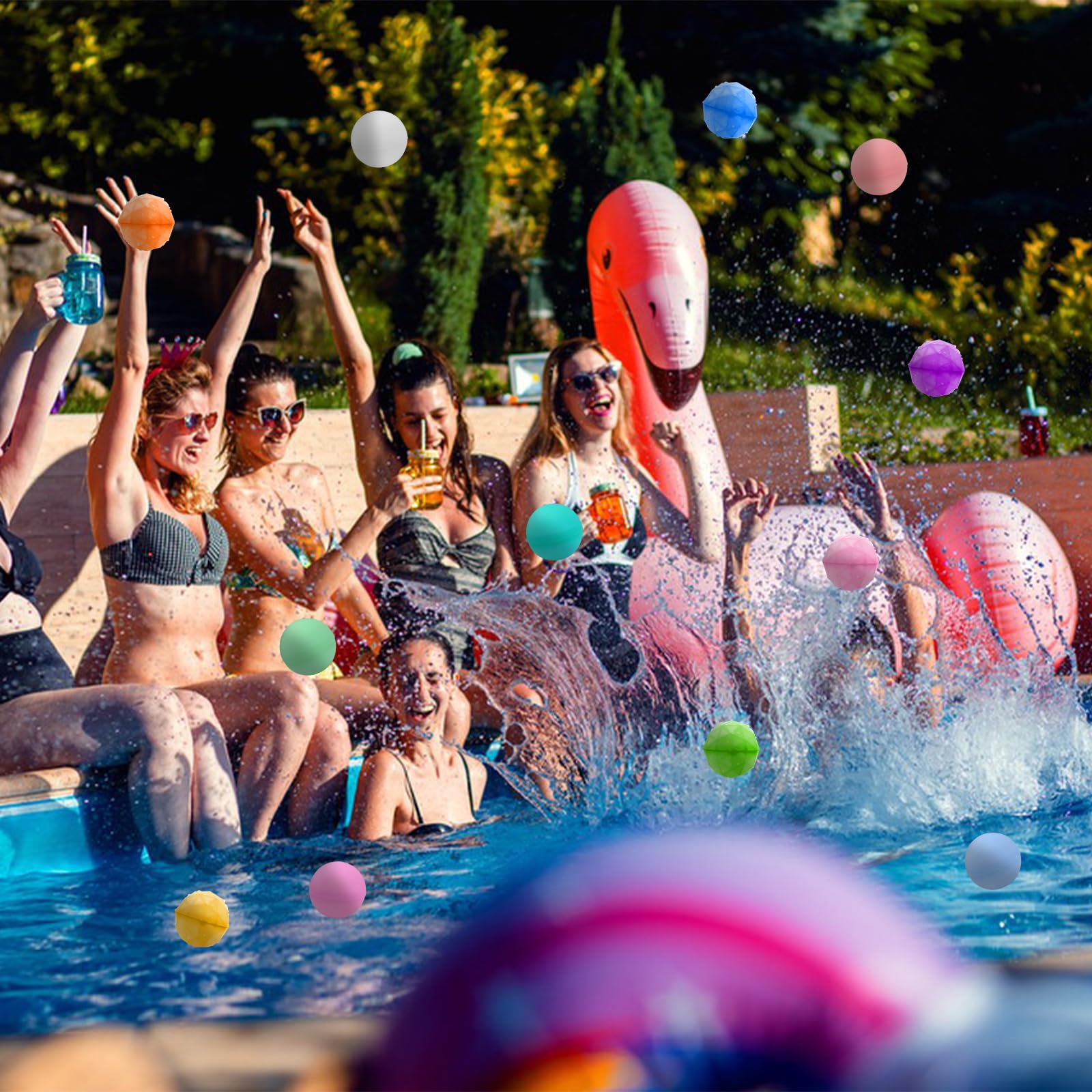 LETTERASHQP 12 Pack Reusable Water Balloons - Eco-Friendly Silicone Water Bombs for Kids & Adults - Perfect for Summer Water Games, Beach, Backyard, and Outdoor Play