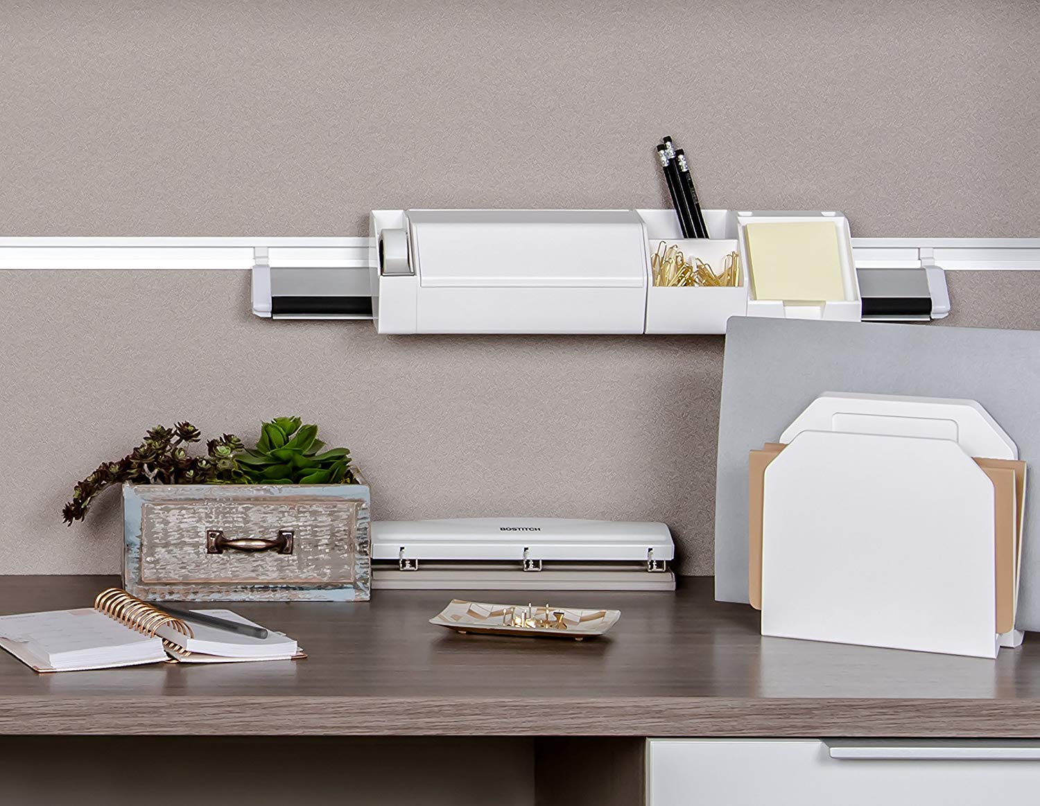 Bostitch Premium 3 Hole Punch for Paper - 12 Sheet Capacity Metal Hole Puncher with Rubber Base & Easy-Clean Tray (White, KT-HP12-WHITE) - Perfect for Office, School, and Home Organization