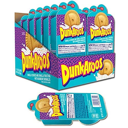 Dunk-A-Roos 12 Pack - Vanilla Cookies & Frosting with Rainbow Sprinkles | Classic Retro Snack Pack (Set of 2) | Perfect for Parties, School Lunches & Nostalgic Treats