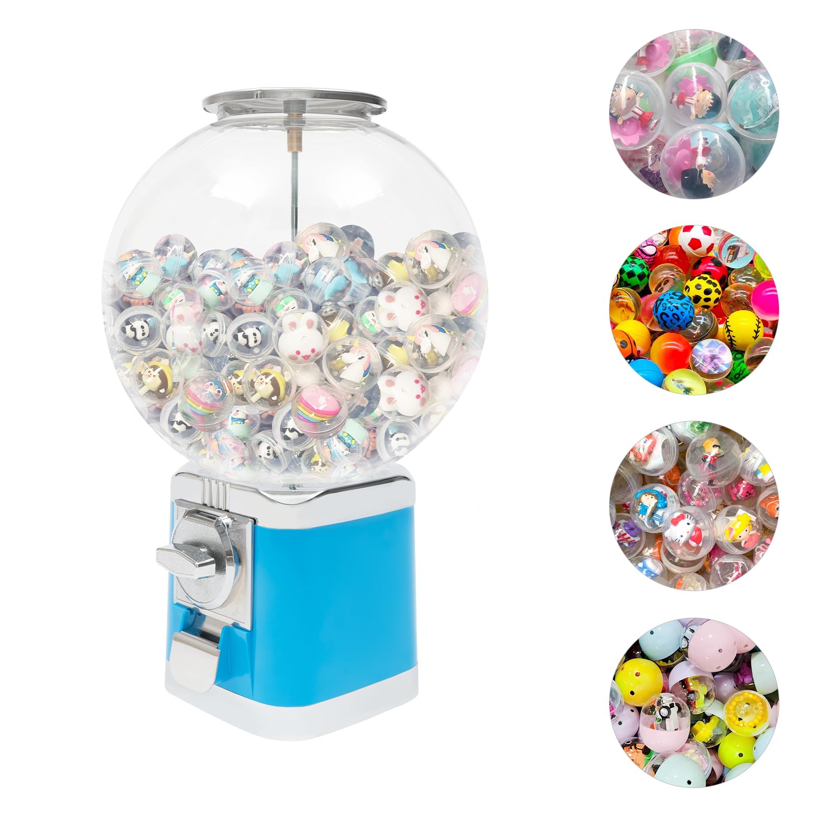 18-Inch Commercial Gumball Vending Machine - 1 Dollar Coin Operated Candy Dispenser for 0.39-1.26 Inch Gumballs - Toy Capsule Vending Machine for Arcades, Game Stores & Retail Shops (Sky Blue) - Perfect for Birthday Parties, Mall Kiosks & Family Entertainment Centers