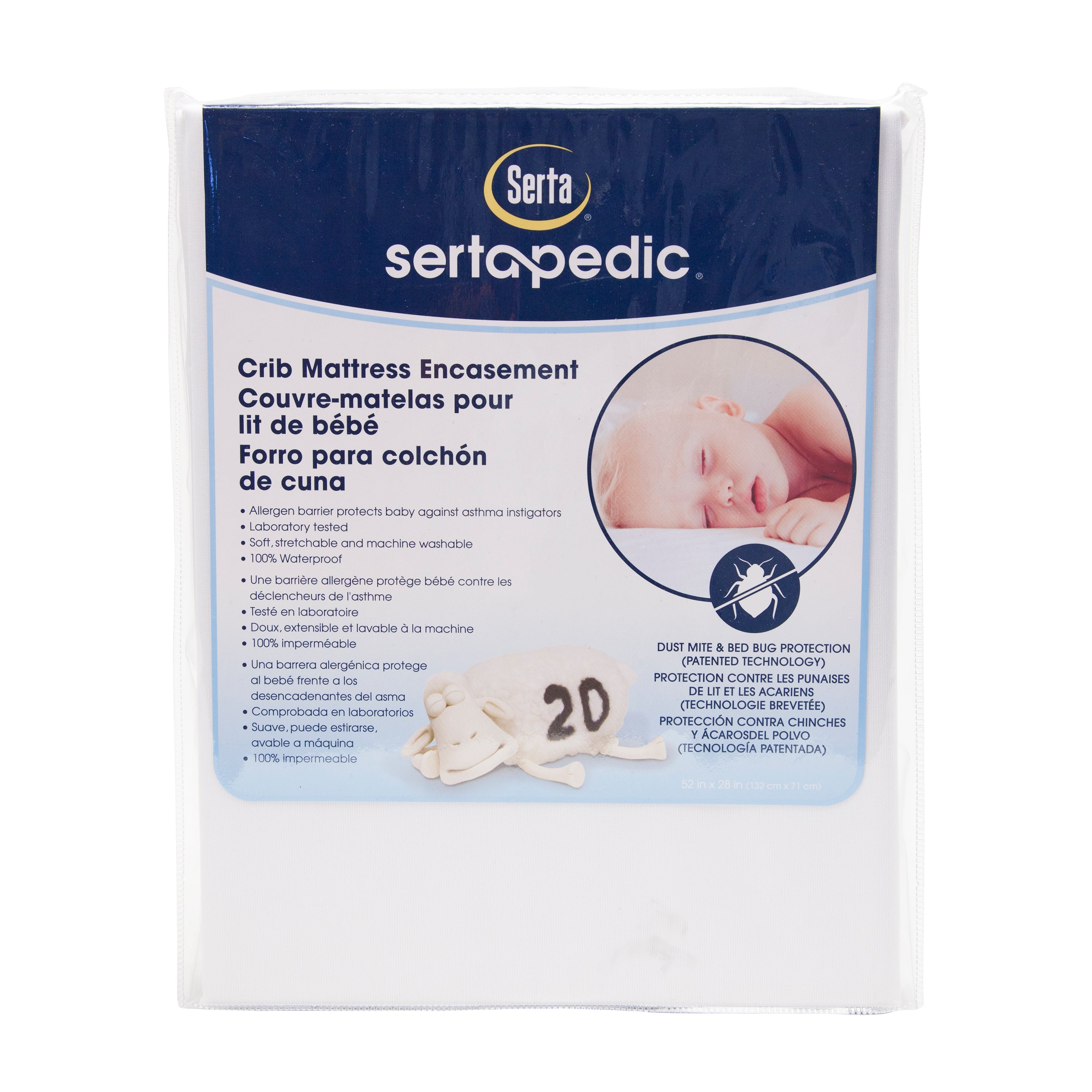 Sertapedic Crib Mattress Encasement 4 Pack - Waterproof, Breathable & Hypoallergenic Baby Crib Mattress Protectors for Newborns & Toddlers - Perfect for Daycare, Nursery & Travel Use