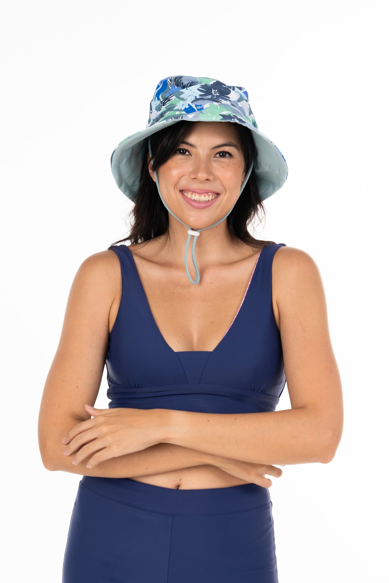 Fiji Adult Swim Hat for Men & Women - UPF 50+ Sun Protection, Quick-Dry, Adjustable - Perfect for Beach, Pool & Water Sports (Dove / Rustic Colors)
