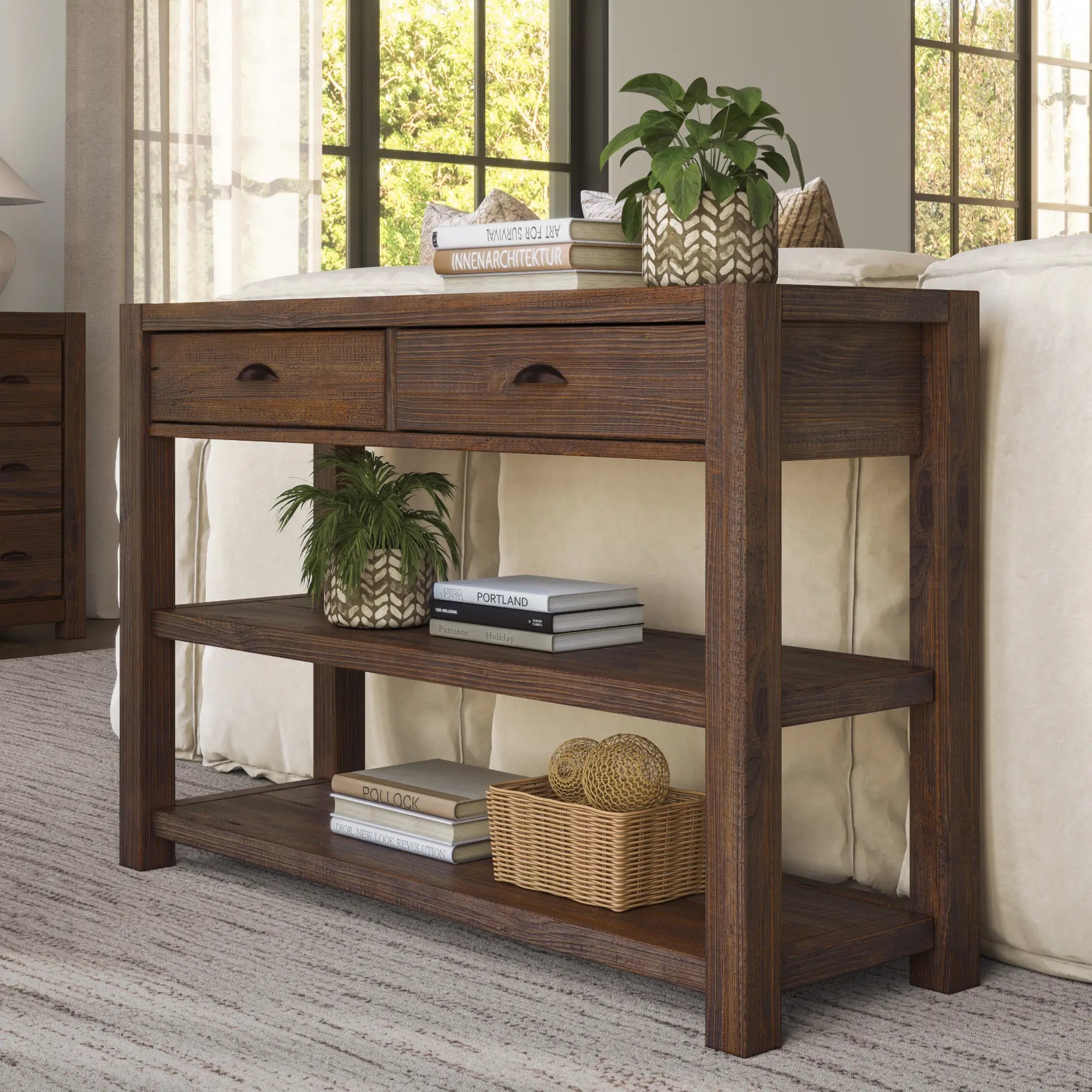 Montauk Console Table - Modern Entryway Sofa Table with Storage Shelf | Perfect for Hallway, Living Room & Bedroom Decor