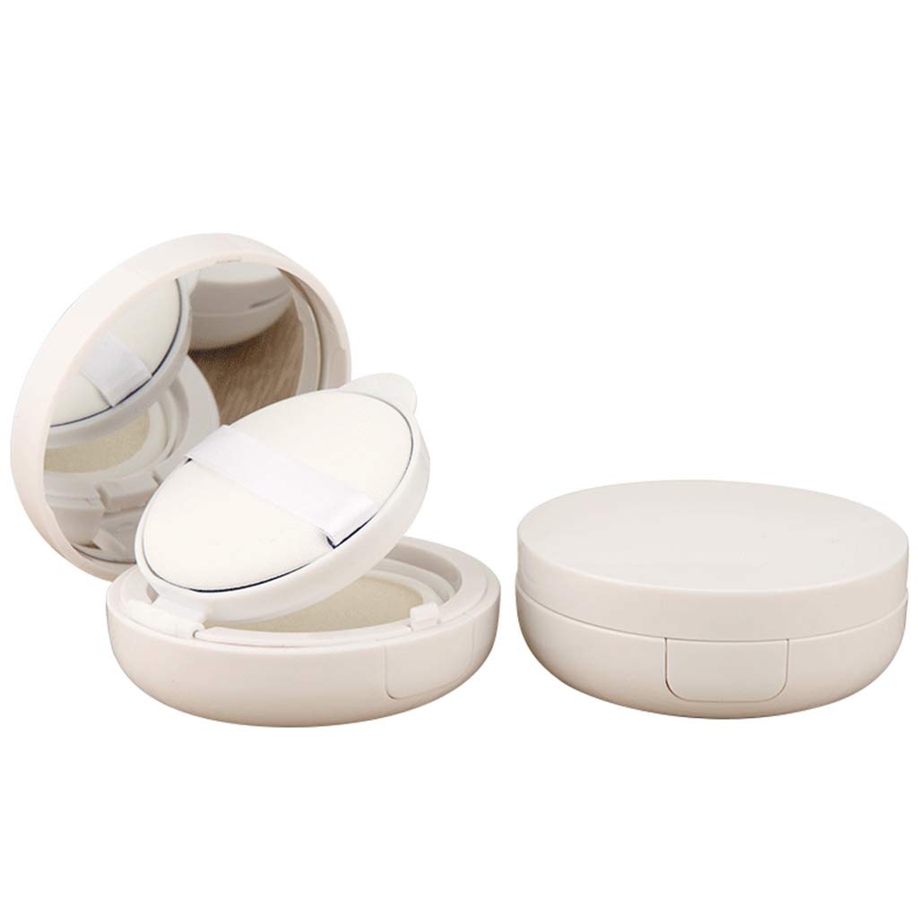 Youngy 15g/0.5oz Empty Air Cushion Compact Case - Portable Refillable Makeup Container with Sponge & Mirror for BB Cream, Foundation - Perfect for Travel & Touch-Ups