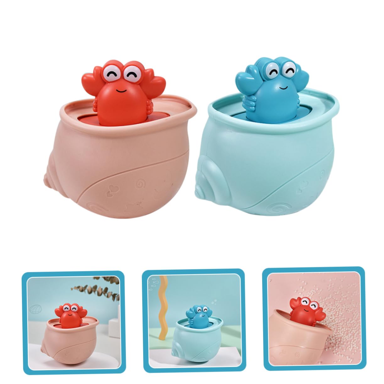 HEMOTON 6-Piece Ocean Animal Bath Toys Set - Floating Wind-Up Crab Toys for Kids, Safe Plastic Bathtub Water Play (Perfect for Toddler Bath Time & Pool Fun)