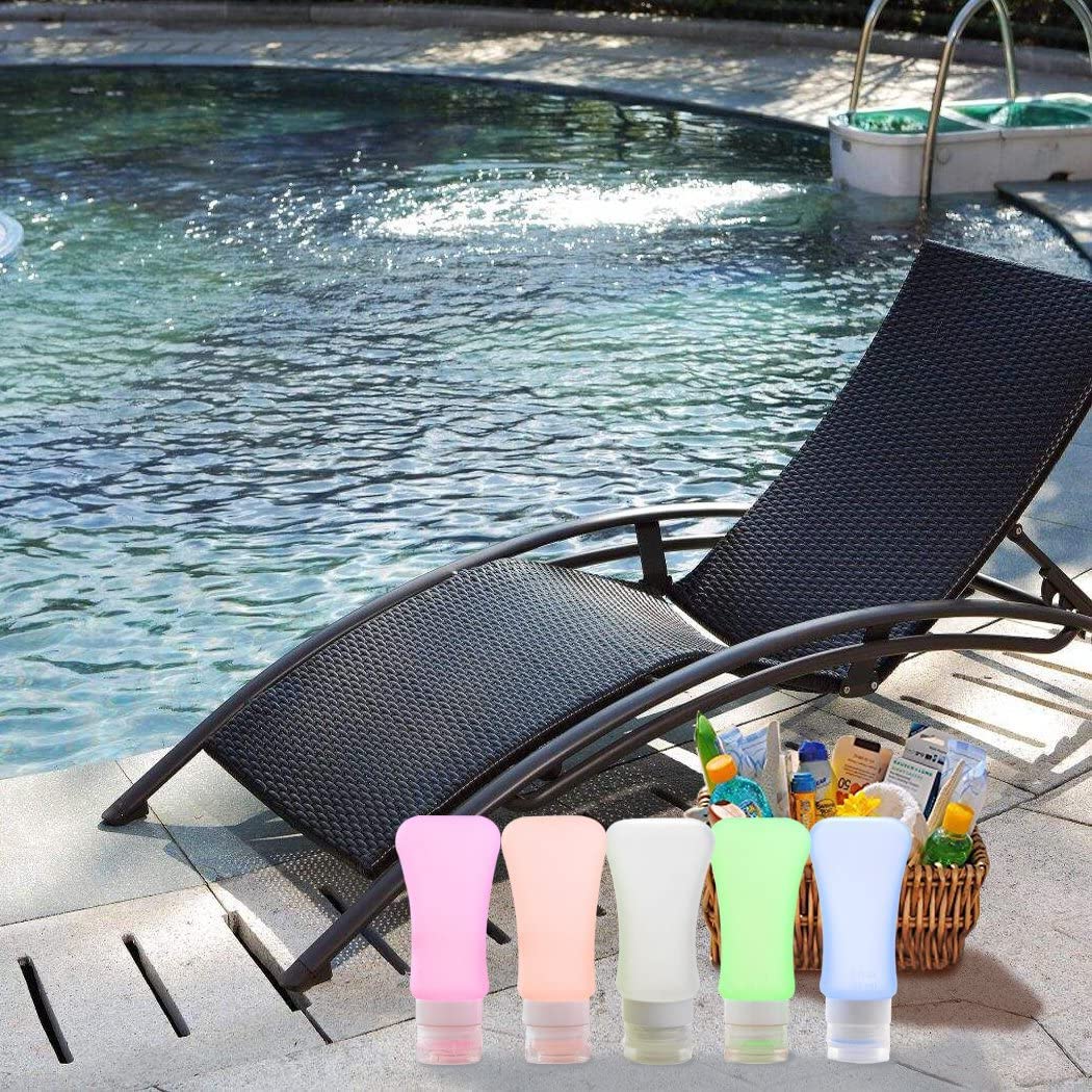 Aoutacc 5 Pack TSA Approved Travel Bottles Set - Leakproof Silicone Containers for Shampoo, Conditioner & Lotion - Perfect for Air Travel, Gym & Vacation Toiletries Organization