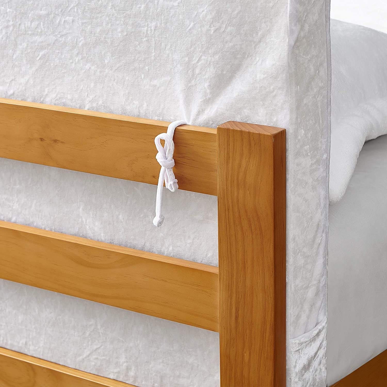 Velvet Crush Ice White Padded Dorm Headboard - Soft Cushioned Transitional Headboard for College Dorm Rooms, Bedrooms & Small Spaces - Perfect for Studying, Relaxing & Decorating