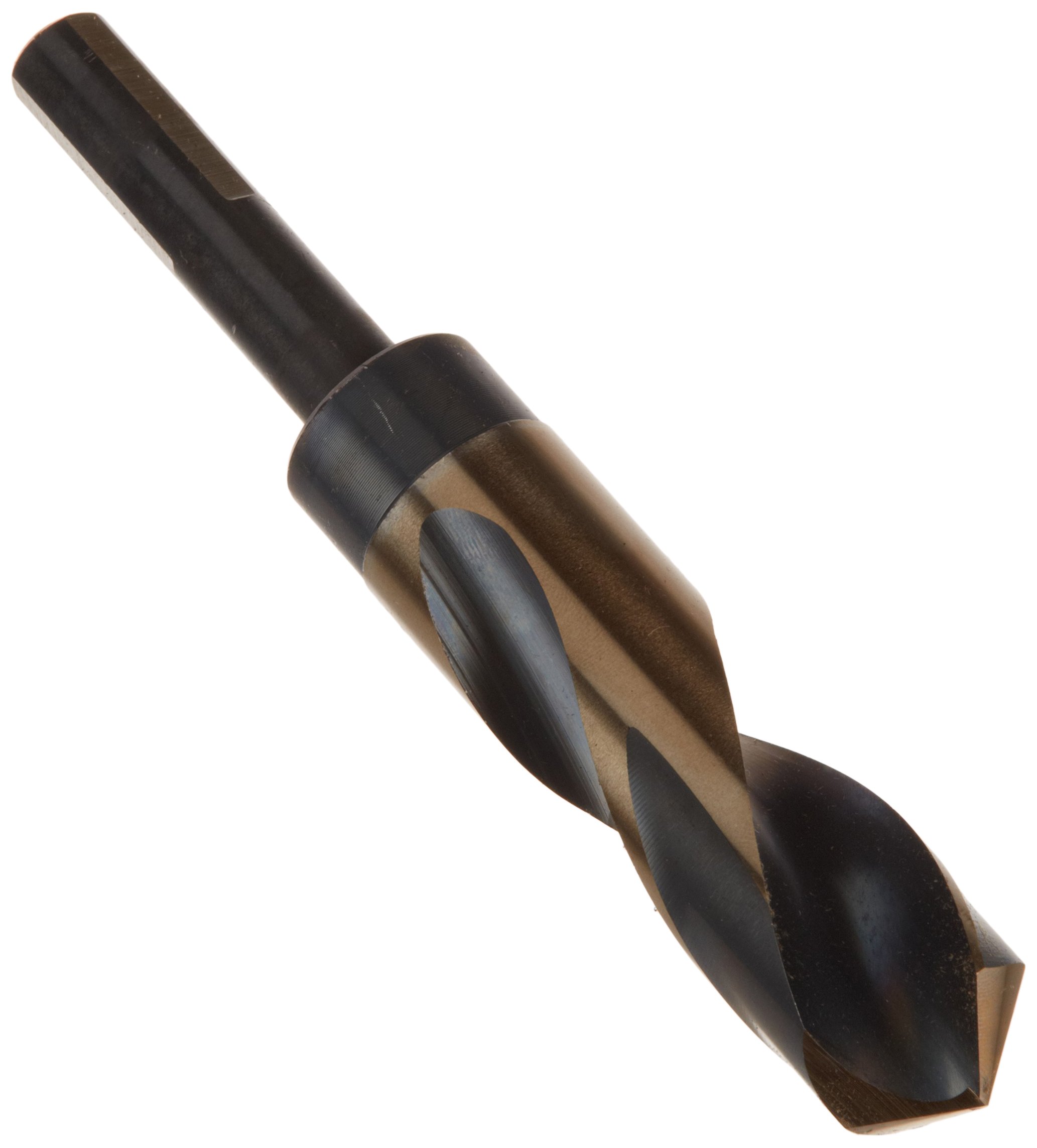 1000N Series Nitro 8-Piece High-Speed Steel Reduced Shank Drill Bit Set - Black & Gold Oxide Finish, Round Shank, Spiral Flute, 118° Split Point (9/16