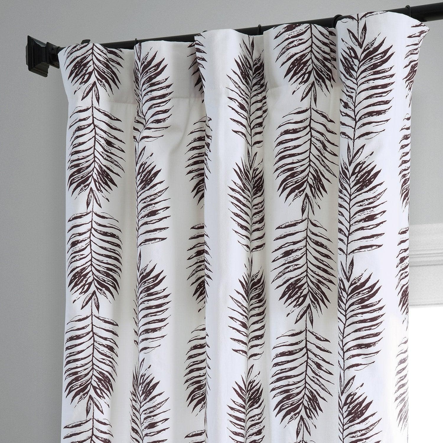 Sago Nut Brown Floral Printed Cotton Blackout Curtains for Bedroom & Living Room - Thermal Insulated Window Drapes for Home Decor & Light Blocking
