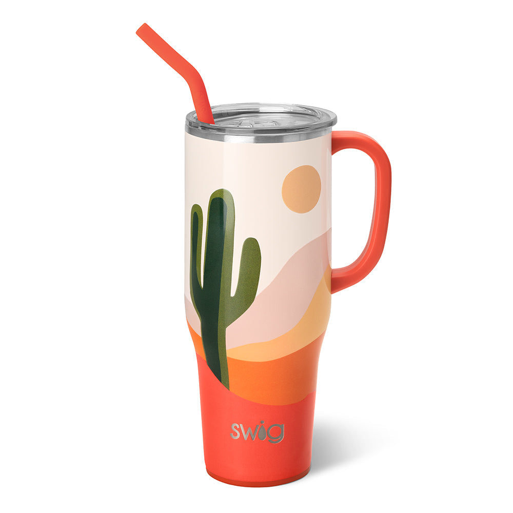 Boho Desert Mega Mug 40oz - Large Insulated Tumbler with Lid & Straw for Hot & Cold Drinks - Perfect for Camping, Travel, and Home Use