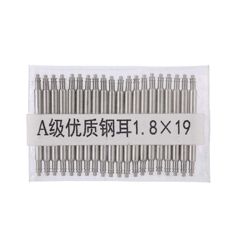 ZJchao Stainless Steel Watch Band Kit - 20pcs Watch Pin Bar Spring Bars, Adjustable Watch Strap Remover Tool for Link Removal & Replacement, Watch Repair Accessories for Men Women (1.8*19) - Perfect for DIY Watch Repair & Band Customization