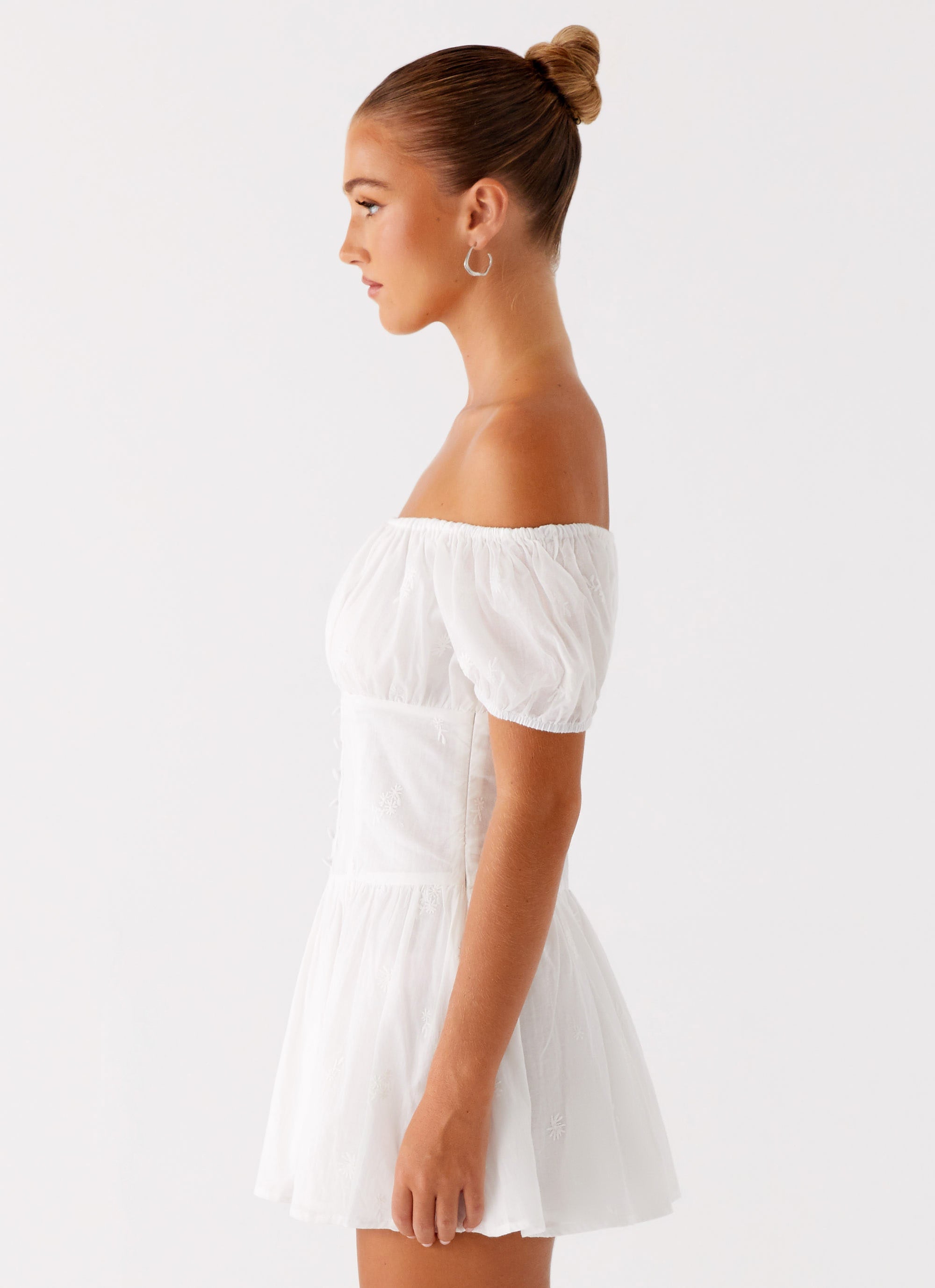Anthem Mini Dress Ivory - Elegant Short Sleeve Party Dress for Women, Perfect for Cocktail Parties, Date Nights & Special Occasions