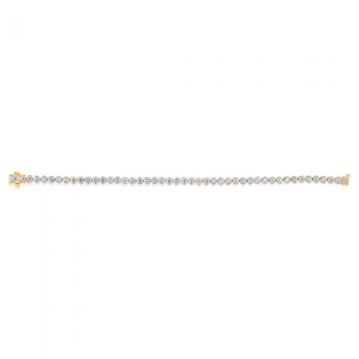 14K Yellow Gold 3.80 Carat Diamond Tennis Bracelet with 46 Brilliant Cut Diamonds - 17.5cm Adjustable Length - Perfect for Weddings, Anniversaries & Special Occasions
