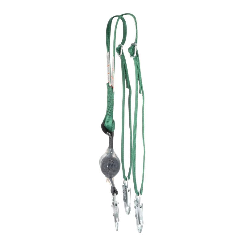 MSA 10191756 V-Series Shock Absorbing Safety Lanyard - 6ft Twin-Leg Fall Protection with 36C Small Snaphooks, Adjustable Polyester Web for Construction & Roofing Work | OSHA Compliant Safety Gear for Height Work