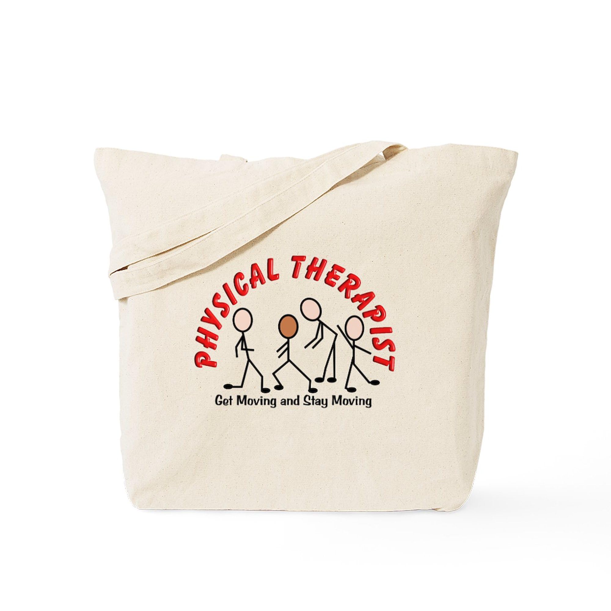 Physical Therapy Tote Bag - Natural Canvas Reusable Shopping Bag for Therapists & Students | Durable Gym & Work Tote for Medical Supplies, Books & Daily Essentials