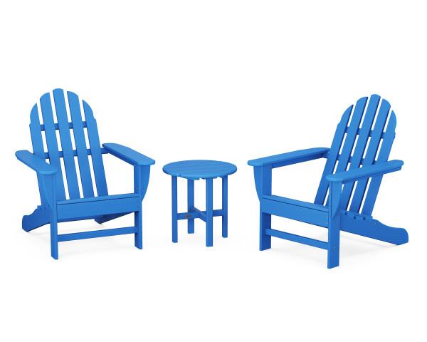 Polywood Classic Adirondack 3-Piece Outdoor Furniture Set - Durable All-Weather Patio Chairs for Garden, Poolside & Backyard Relaxation