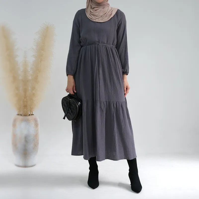 Modest Muslim Women's Winter Abaya Dress - Long Sleeve Loose Fit Prayer Dress for Hijab Fashion, Fall & Winter Wear - Perfect for Mosque, Prayer, and Special Occasions