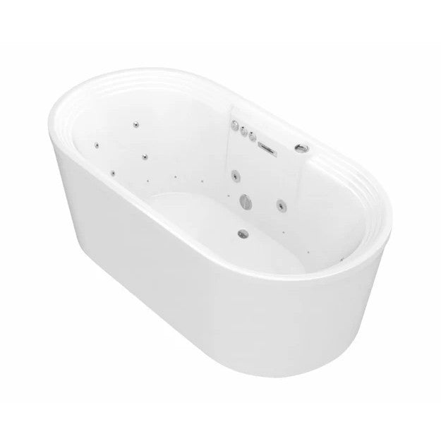 Anzzi FT AZ201 Sofi 67-Inch Freestanding Bathtub with Whirlpool & Air Jets - Center Drain Design for Luxury Spa Experience at Home