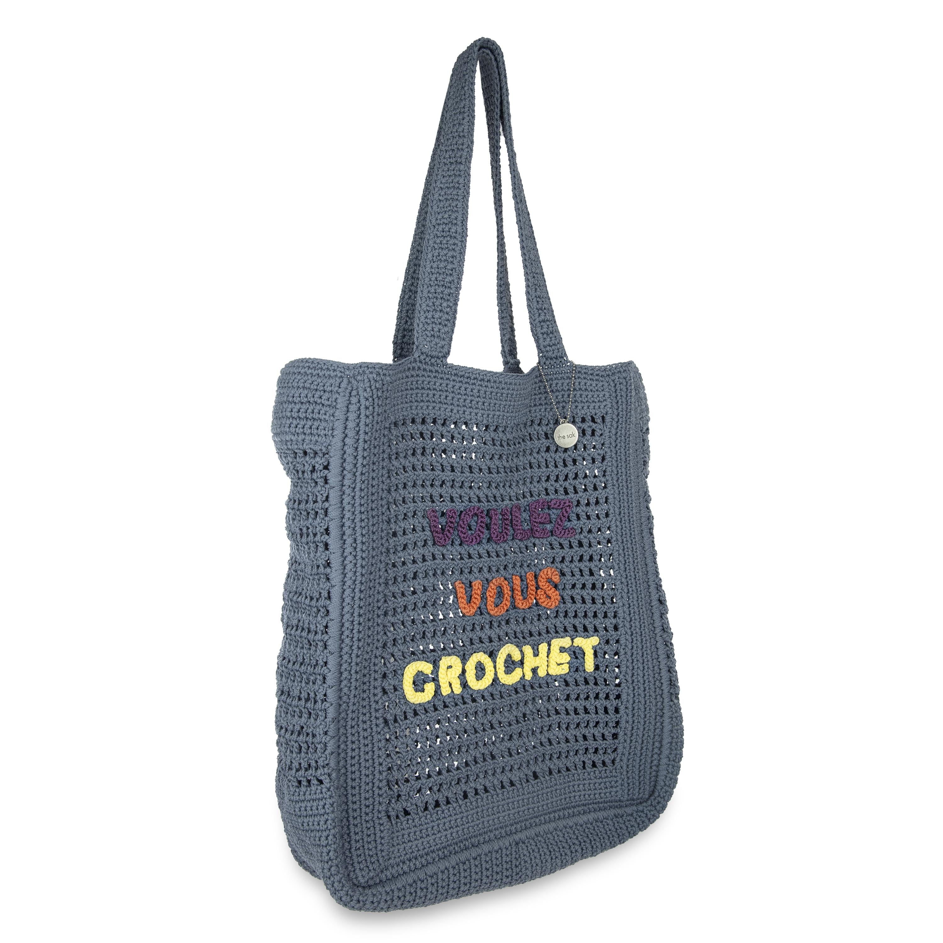 Lanie Market Tote - Hand Crochet Beach Bag with Maritime Design - Perfect for Summer Outings, Grocery Shopping & Farmers Market Trips