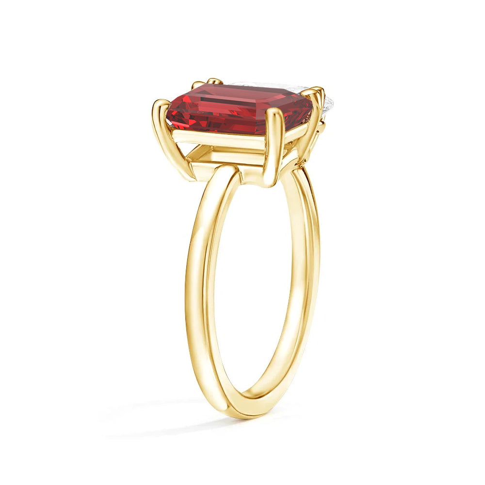Personalized Ruby Birthstone Ring for Women - Custom Toi et Moi Anniversary Jewelry Gift for Her - Perfect for Engagements, Weddings & Romantic Occasions