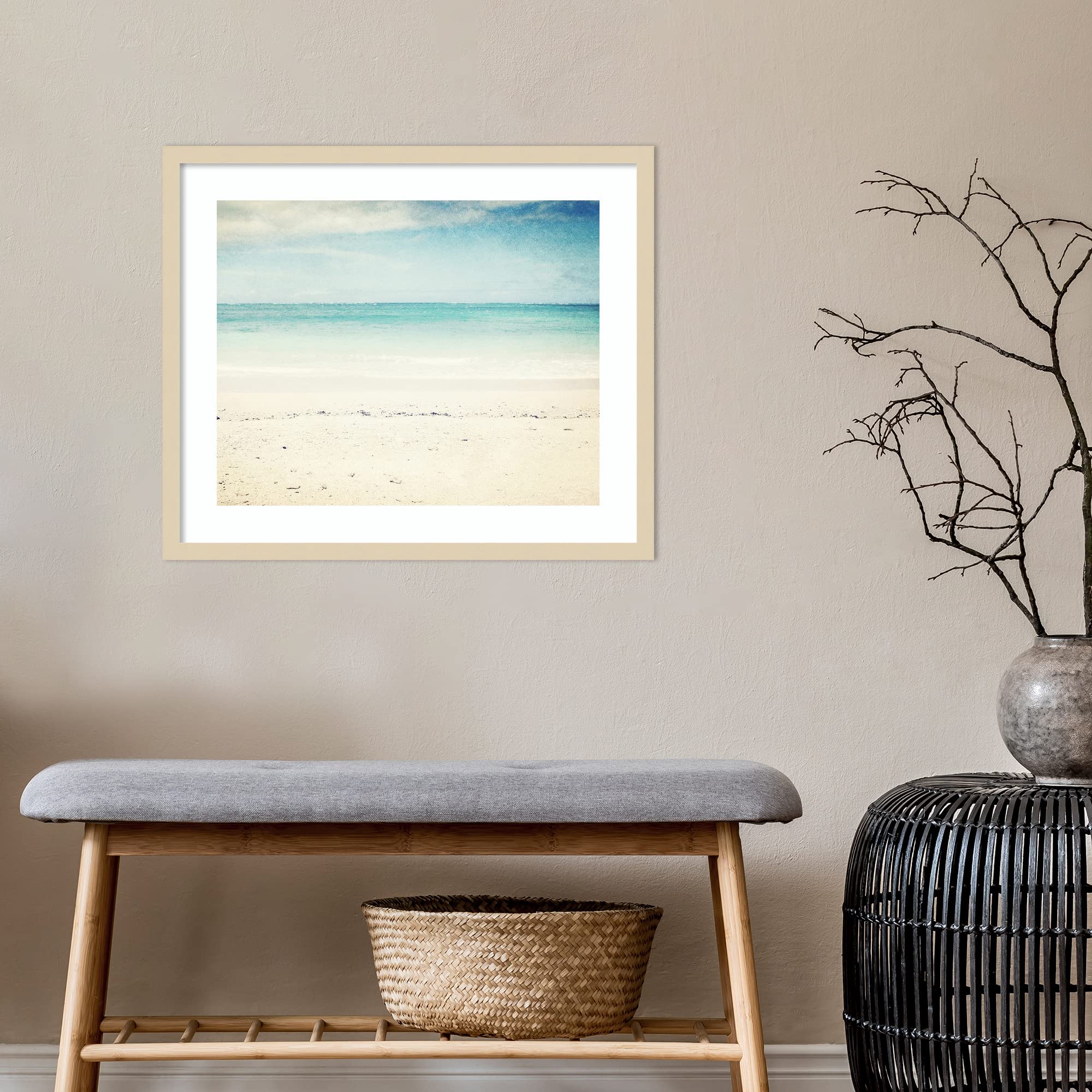 Amanti Art Framed Beach Wall Art Print 21x25 - Coastal Decor Painting by Lupen Grainne for Living Room, Bedroom, Bathroom, Kitchen & Office | Perfect for Seaside Home Decor & Vacation House Style