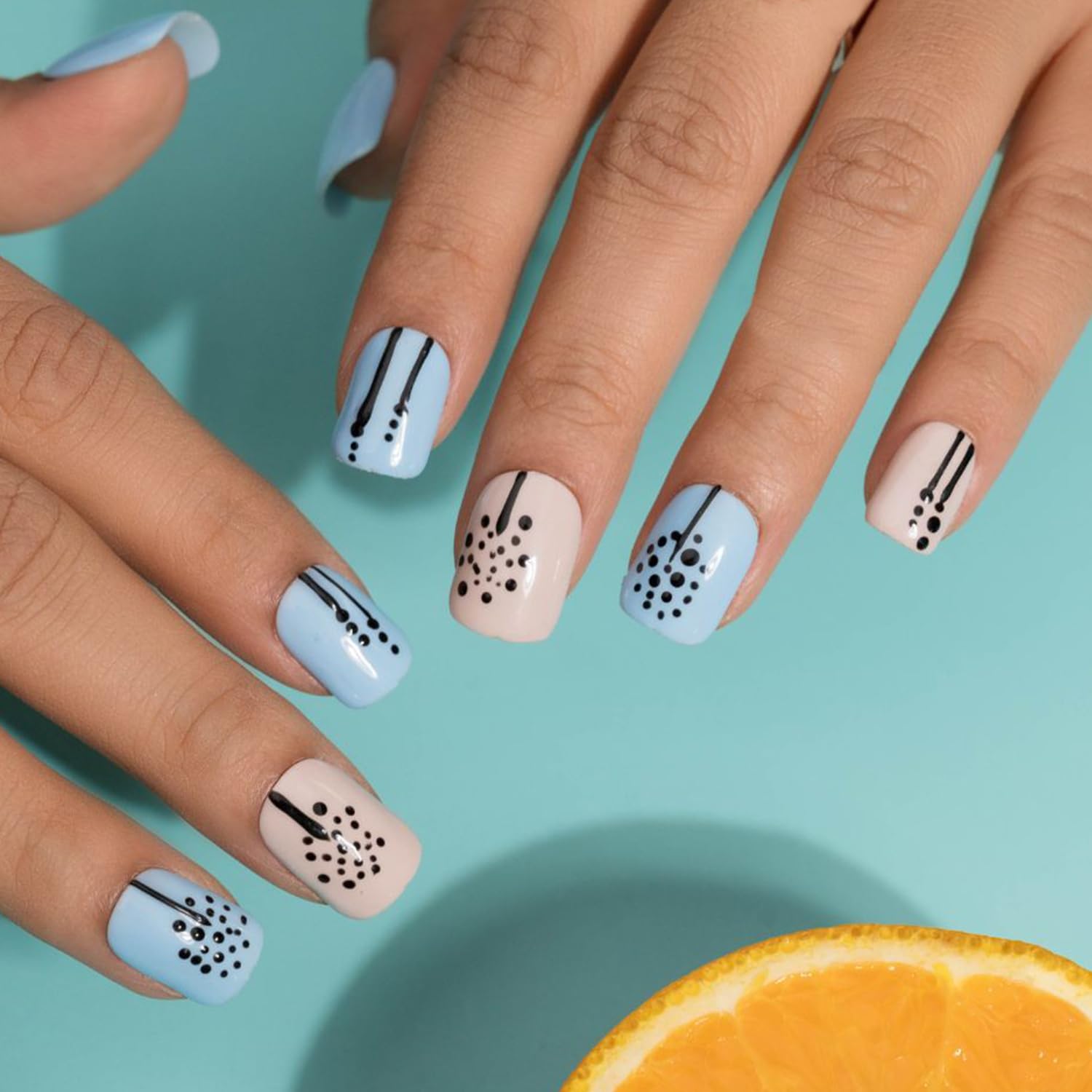 Premium Fake Press-On Nails - Dandelion in Summer Set of 20 | Reusable Full Coverage UV Gel Coated Artificial Nails | Easy to Use & Time-Saving | Perfect for Parties, Weddings, Date Nights & Daily Wear | Stick-On Nail Extensions for Both Hands
