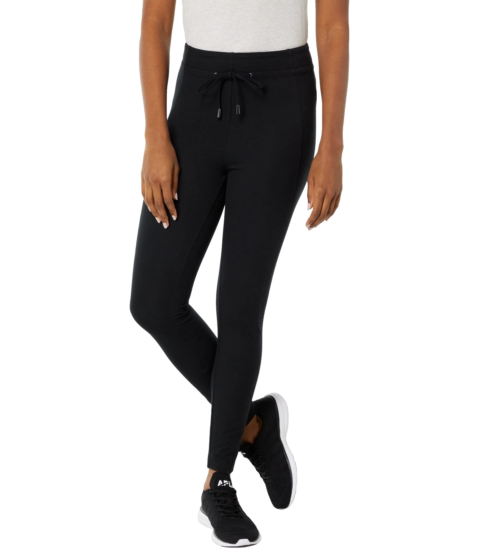 Lysse Women's Cotton Lounge Ankle Joggers Pants - Soft Comfortable Elastic Waist Casual Sweatpants (Black, Medium) for Yoga, Home Wear & Running