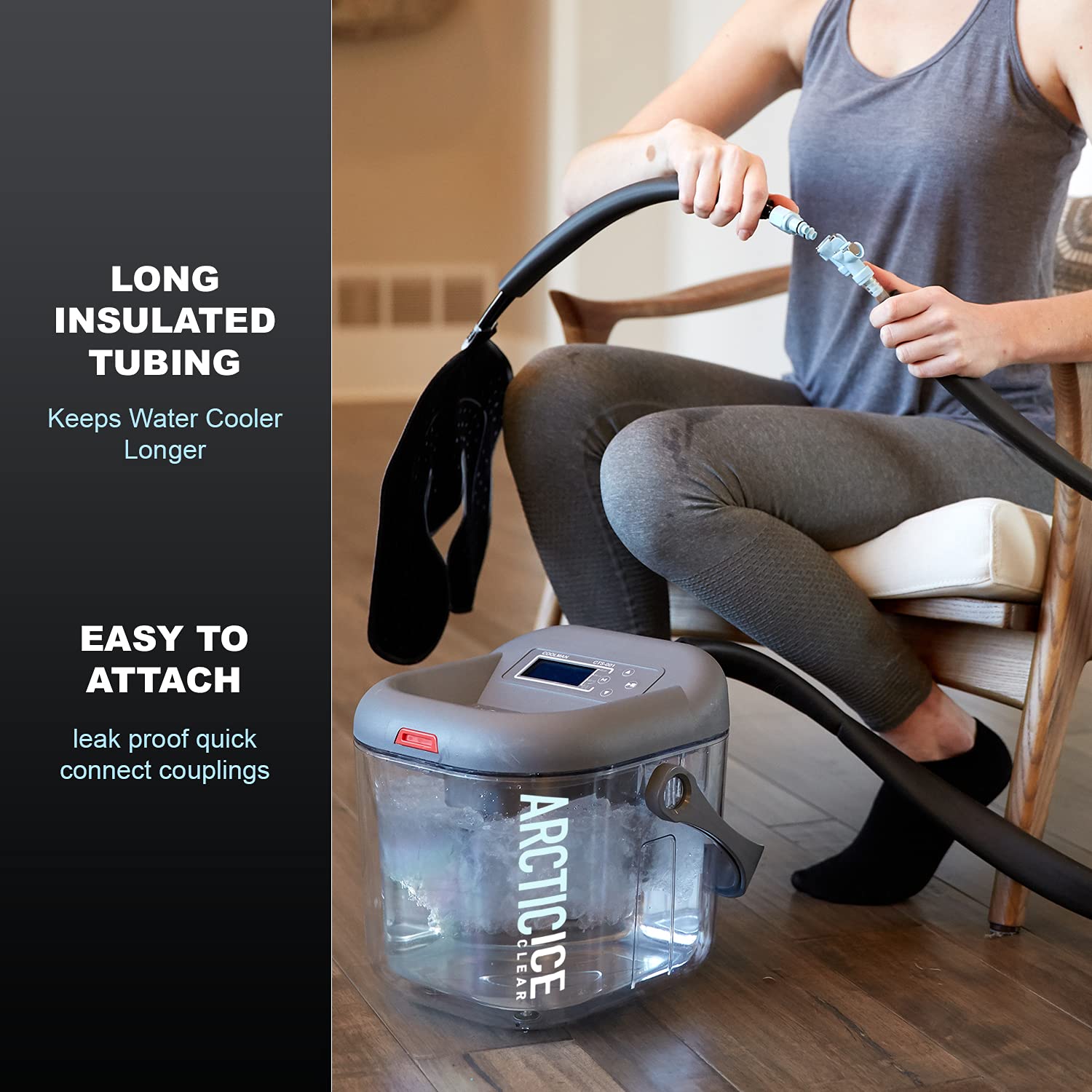 Arctic Ice Clear Kit - Cold Water Therapy System with Ice Machine, Universal Pad, 3-Strap Wrap & 4 Cold Cubes for Knee, Shoulder & Post-Surgery Recovery - Portable Cryotherapy for Athletes & Pain Relief