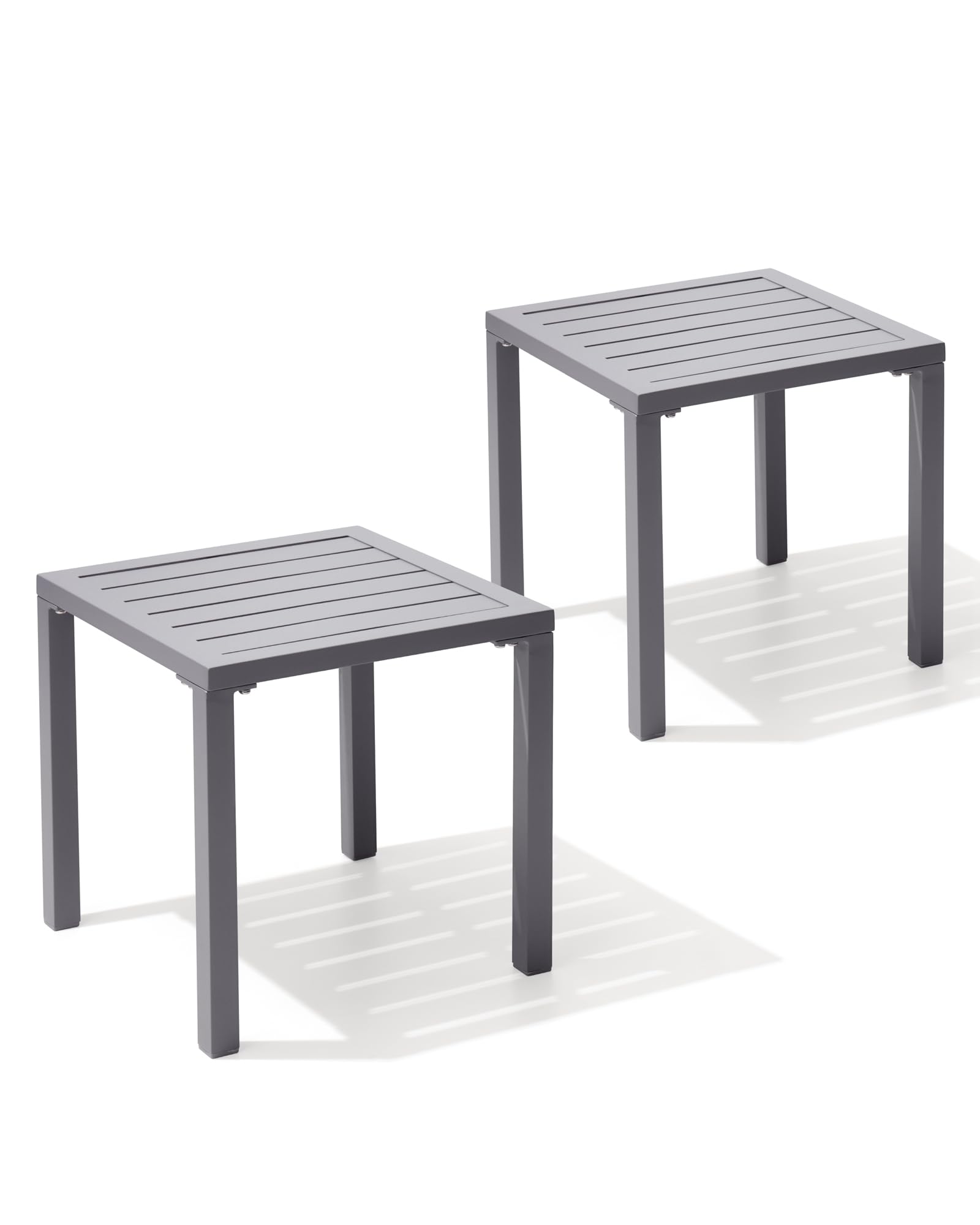 **Crestlive 2-Pack Aluminum Outdoor Side Tables - Weather-Resistant Square Coffee End Tables for Patio, Yard, Garden, Porch & Deck - Perfect for Poolside Lounging & Outdoor Entertaining**