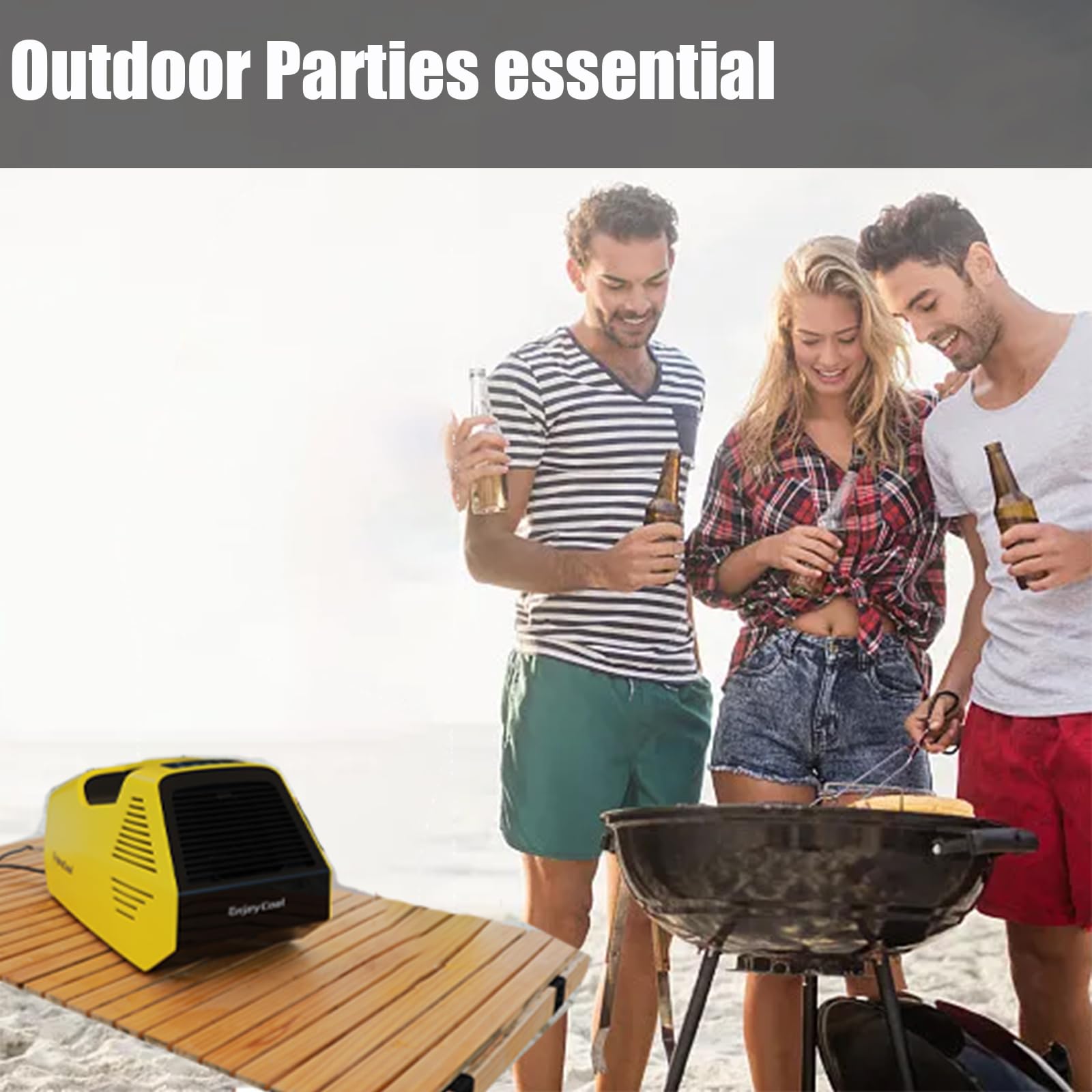 2380 BTU Portable Air Conditioner - Compact Personal Cooler with Fast Cooling, Fan & Sleep Modes - Perfect for RV, Van Life, Camping, Outdoor Adventures, Home Office & Small Spaces - Stay Cool in Hot Weather - Lightweight & Energy Efficient - Great for Bedrooms, Dorms, Garages & Summer Travel (Yellow)
