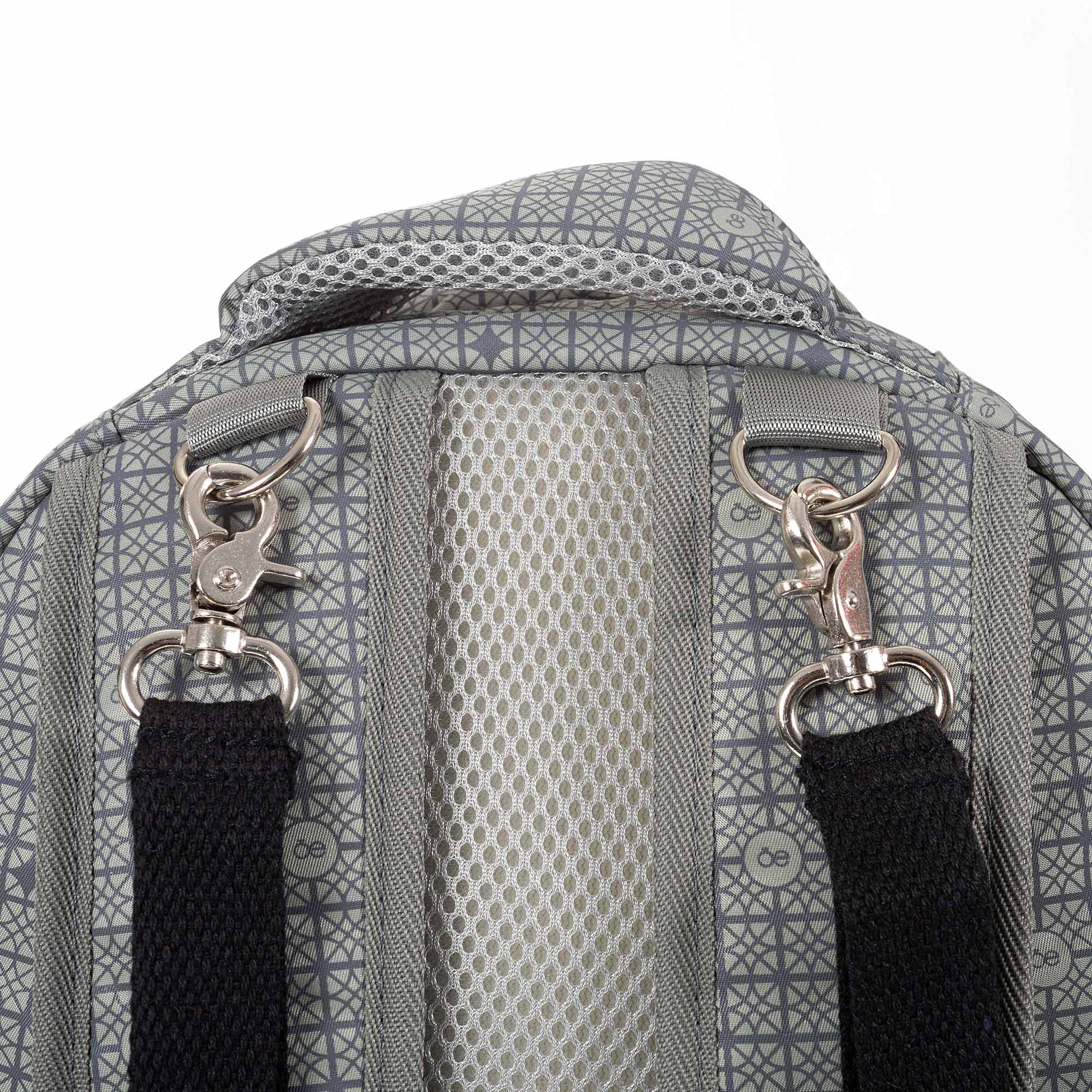 Cloe Mom & Baby Monogram Diaper Backpack - Stylish Gray Diaper Bag for Travel, Daycare & On-the-Go Parents | Large Capacity, Insulated Pockets & Durable Design