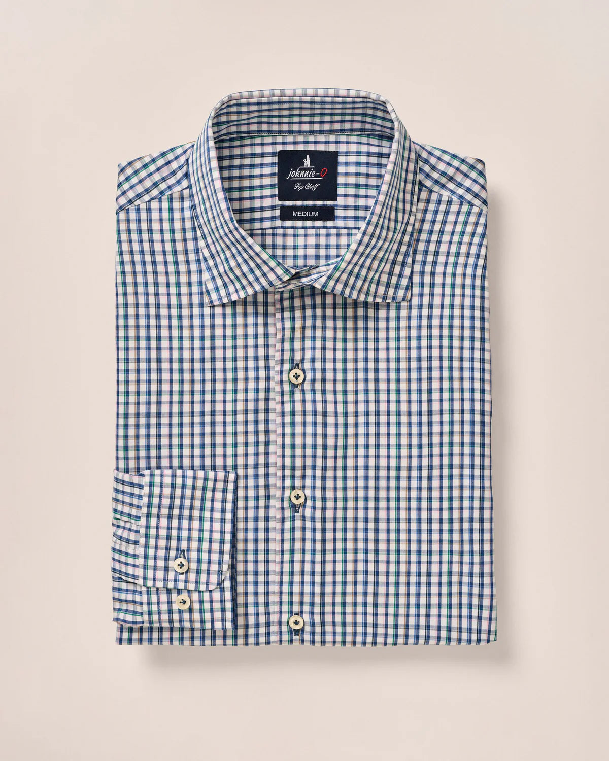 Johnnie O Men's Plaid Sport Shirt - Classic Casual Button Down Shirt for Golf, Work & Outdoor Activities