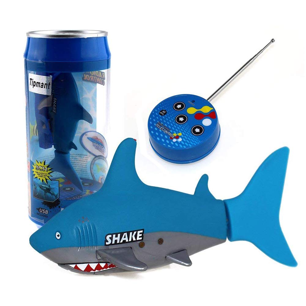 Tipmant Mini RC Fish Remote Control Shark Boat Toy - Electric Swimming Animal for Kids, Electronic Pet for Water Tank & Pool Play - Perfect Gift for Children's Birthday & Party Fun