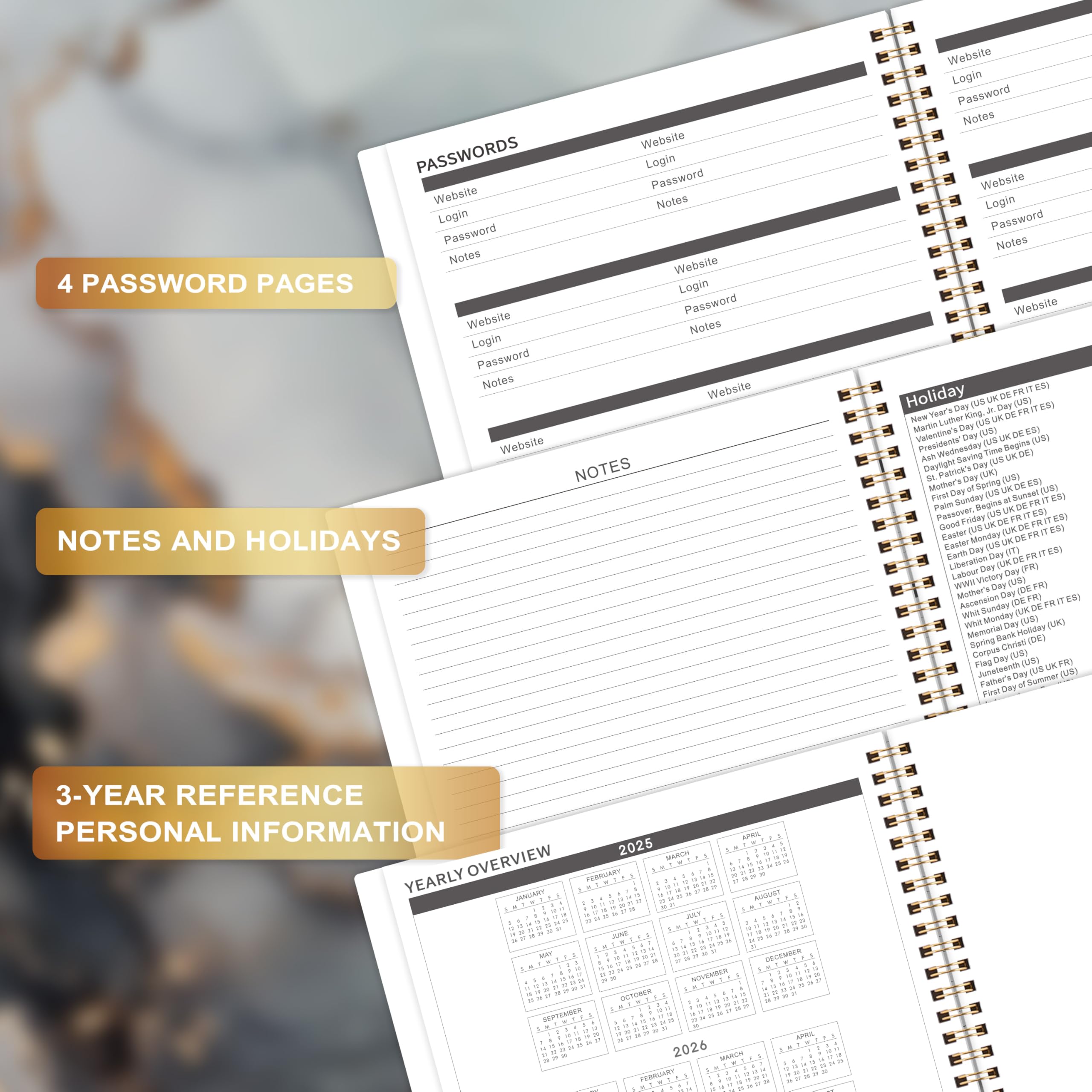 2025-2027 Monthly Planner Calendar - July 2025 to June 2027 | 2-Year Academic Planner with Flexible Cover, Pockets & Tabs | 9