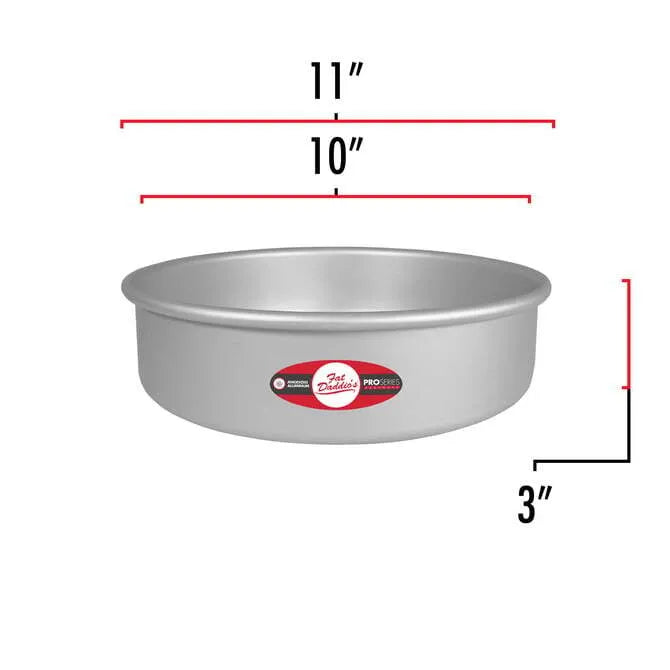 Fat Daddio's Pro Series 3-Inch Height Round Cake Pan - Professional Baking for Cakes, Cupcakes & Desserts - Perfect for Home Bakers & Commercial Kitchens