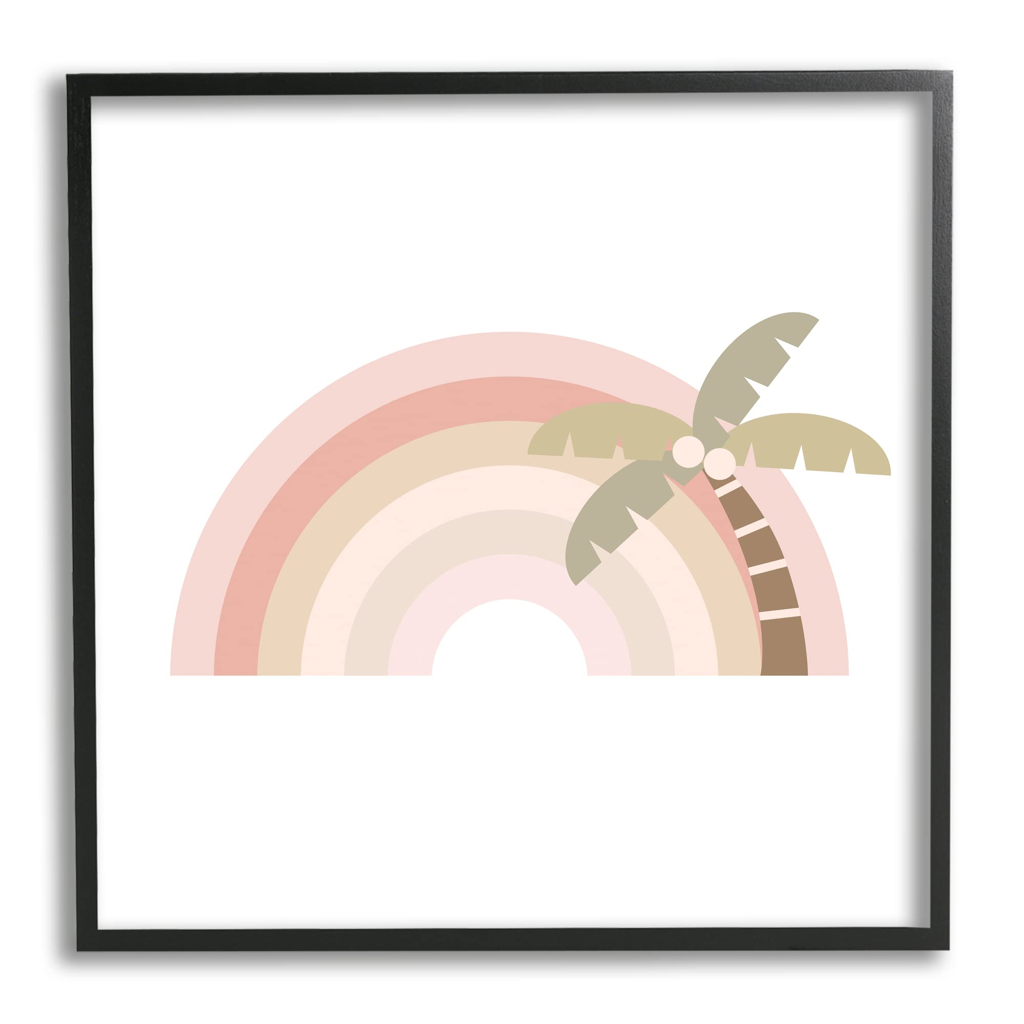 Stupell Industries Tropical Pastel Rainbow Palm Tree Horizon Wall Art - Designed by Daphne Polselli - Perfect for Beach House Decor, Nursery, or Boho Living Room