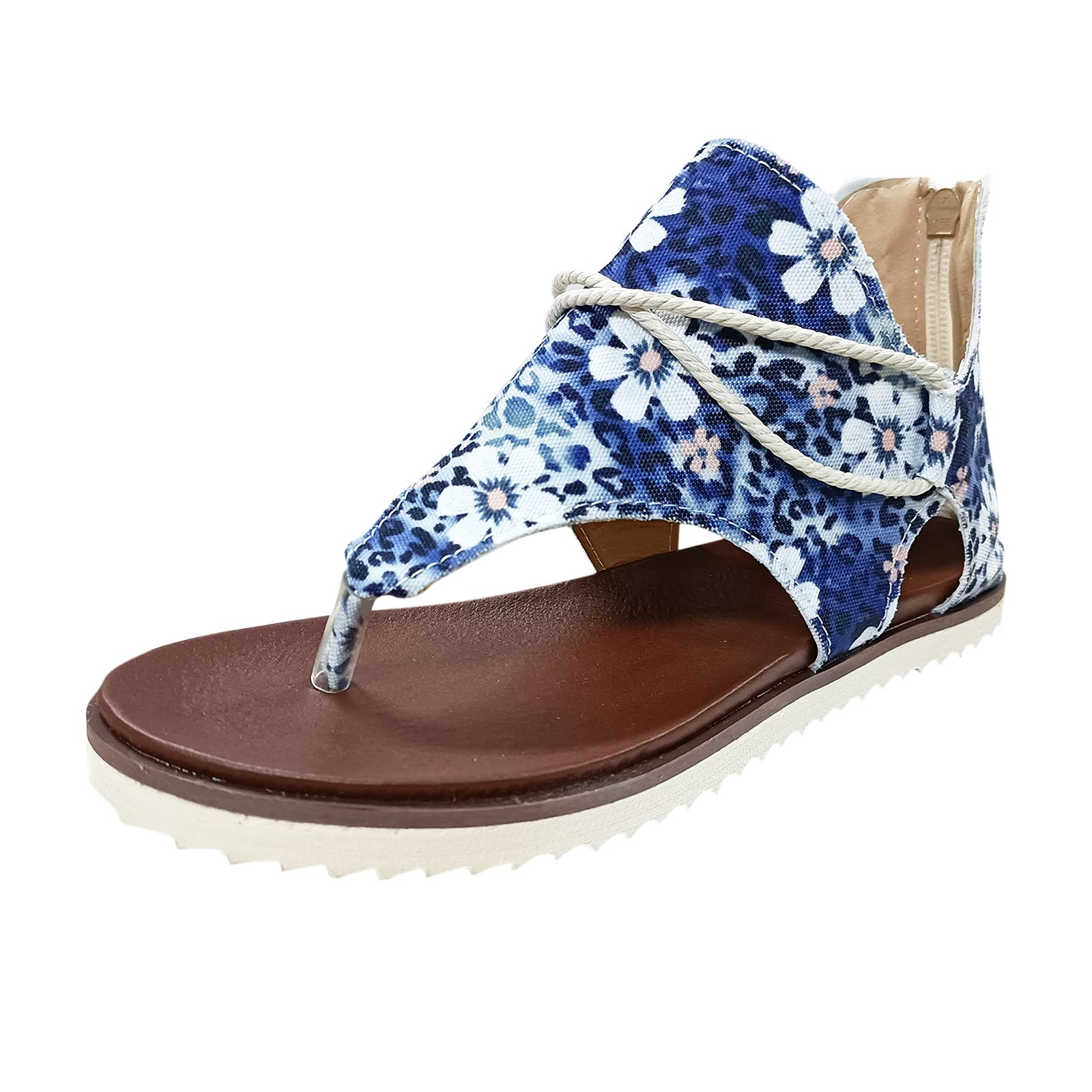 Women's Comfortable Camouflage Flip Flops - Casual Zipper Sandals for Ladies (Size 6) | Perfect for Beach, Pool, and Summer Outings