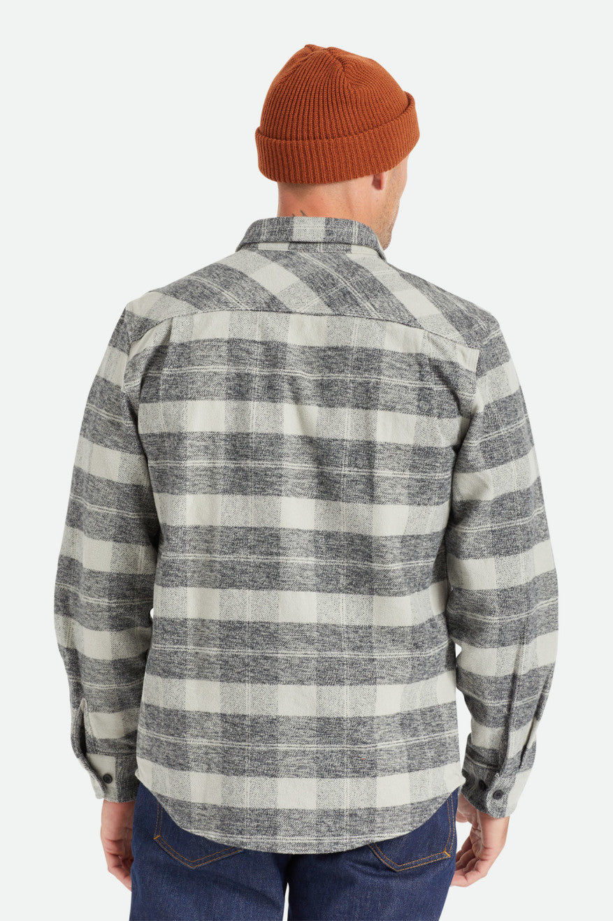Bowery Heavyweight Long Sleeve Flannel Shirt - Black/Charcoal Plaid for Men | Warm & Durable Winter Shirt for Outdoor Activities & Casual Wear