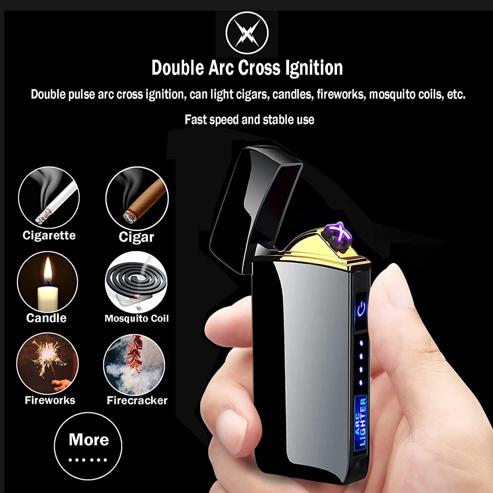 USB Rechargeable Arc Lighter - Windproof Flameless Plasma Lighter for Fire, BBQs, Camping & Candles | Smart Electric Lighter for Indoor & Outdoor Use | Perfect for Fireworks, Candle Lighting & Backyard Grilling (T3-Love)