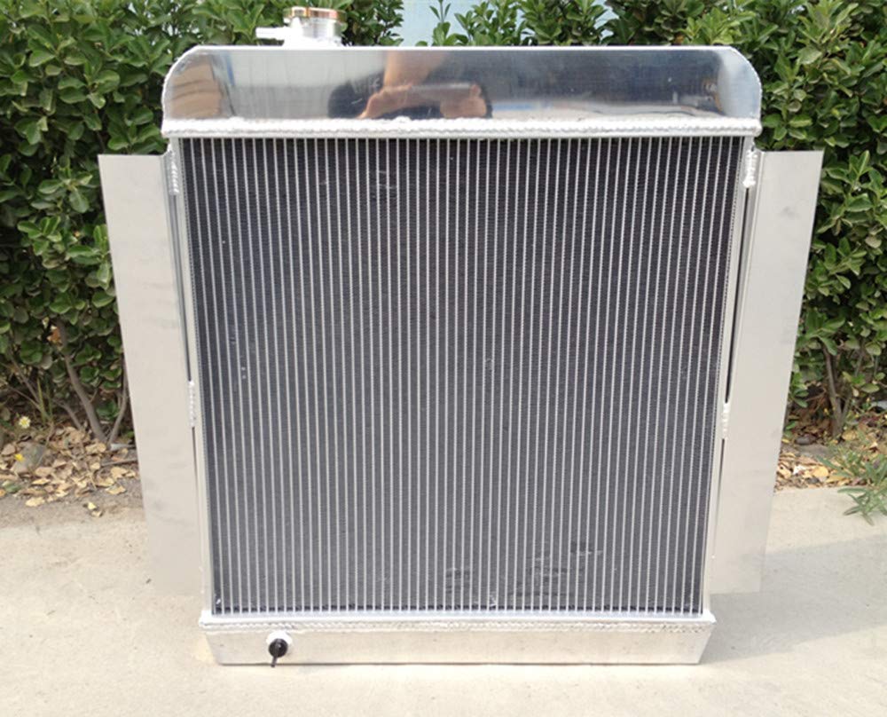 1955-1959 Chevy Pickup Truck V8 Aluminum Radiator & Fan - 3 Row High Performance Cooling System - Perfect for Off-Roading & Hot Weather Driving